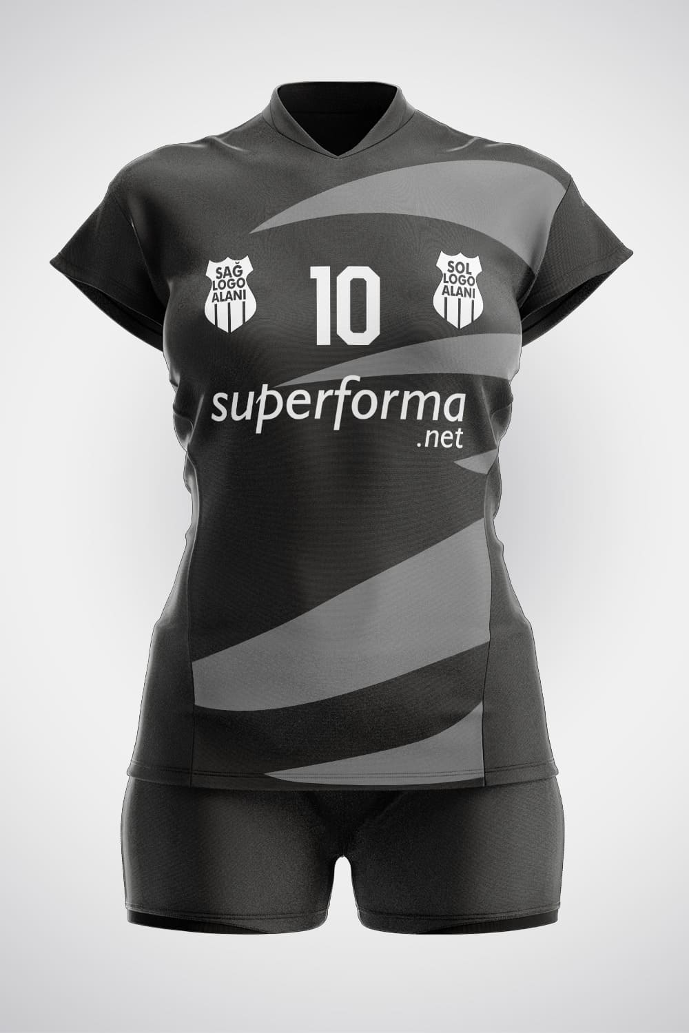 Siyah Gri Voleybol Forması
