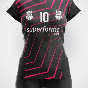 Siyah Pembe Çizgili Voleybol Forması