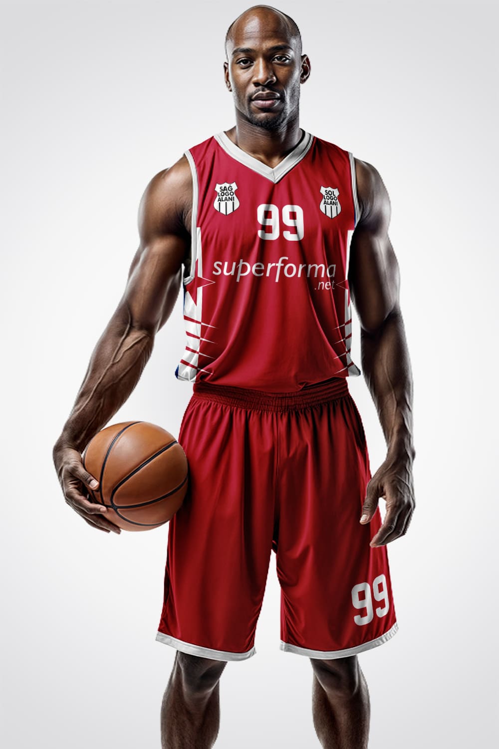 Kırmızı Beyaz Yıldızlı Basketbol Forma Kırmızı Beyaz Yıldızlı Basketbol Forma