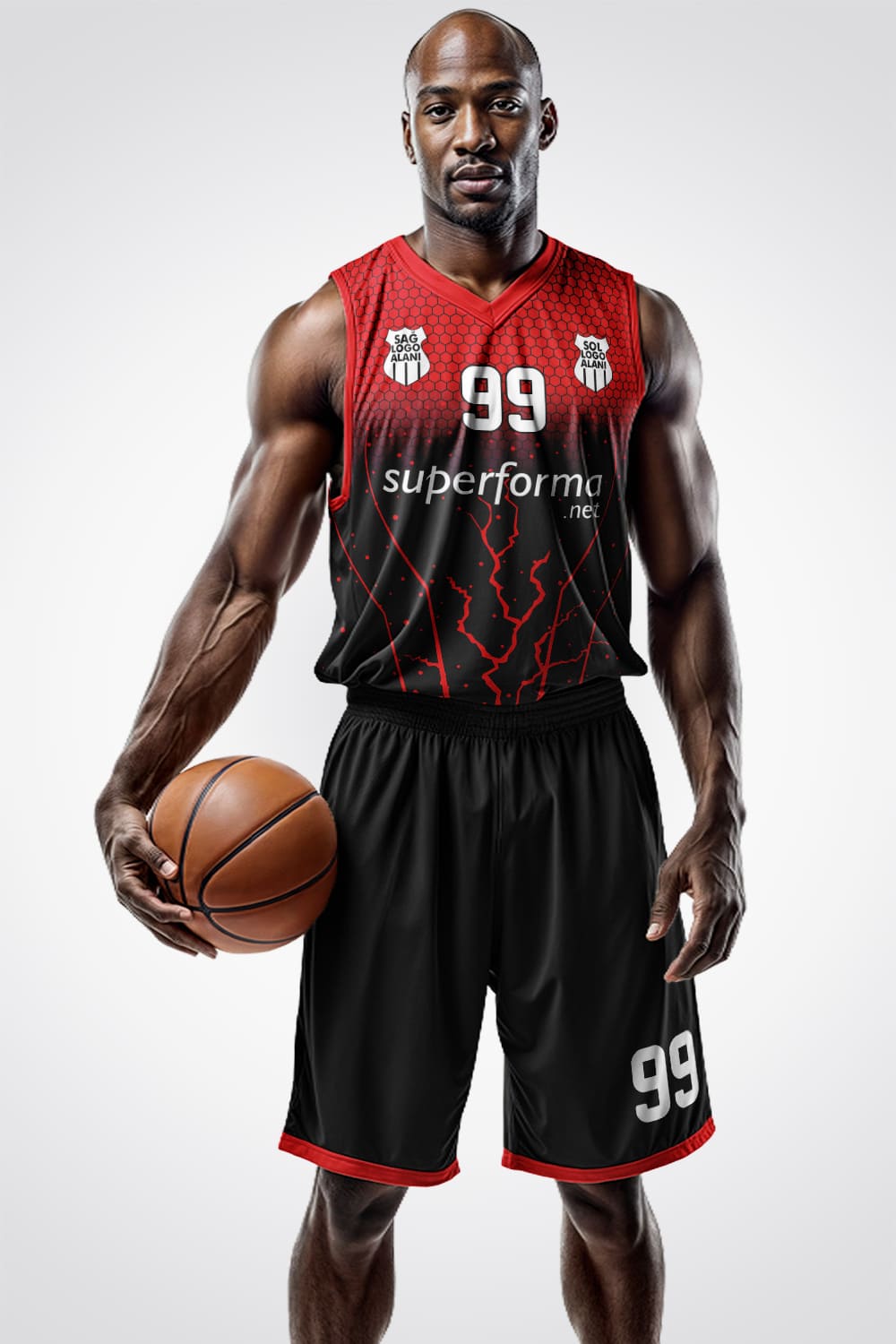 Siyah Kırmızı Line Basketbol Forma Siyah Kırmızı Line Basketbol Forma