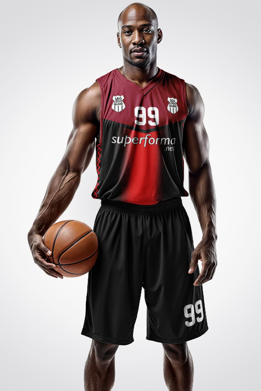 Kırmızı Siyah Karma Basketbol Forma Kırmızı Siyah Karma Basketbol Forma