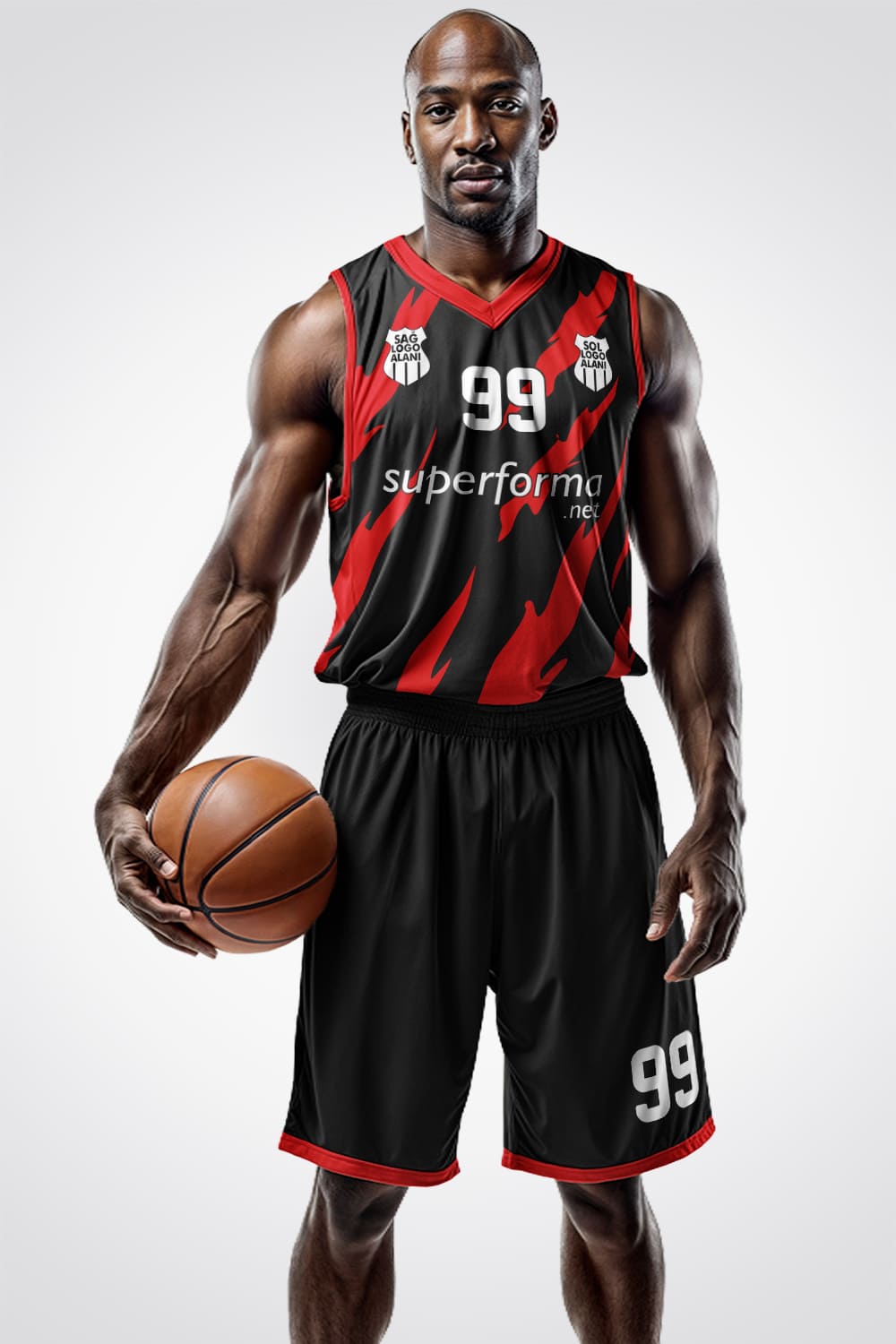 Kırmızı Siyah Yıldırım Basketbol Forma Kırmızı Siyah Yıldırım Basketbol Forma