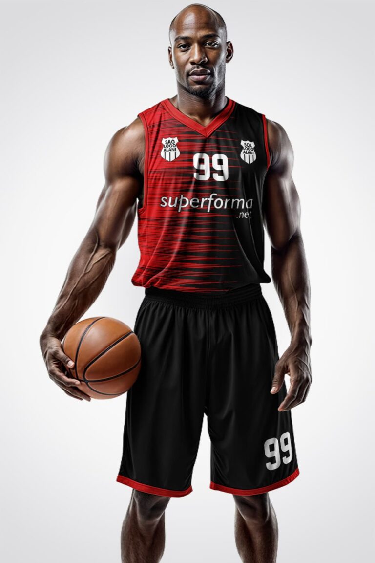 Siyah Kırmızı Basketbol Forma