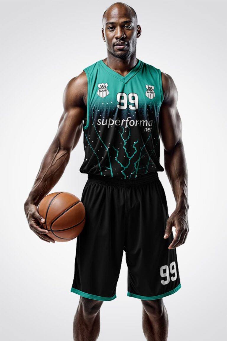 Turkuaz Siyah Basketbol Forma