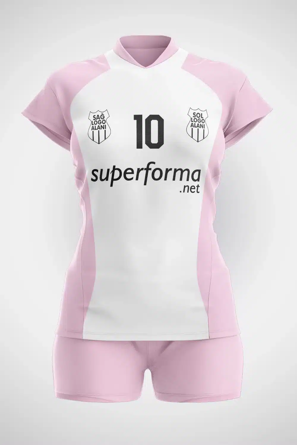 Beyaz Pembe Voleybol Forması