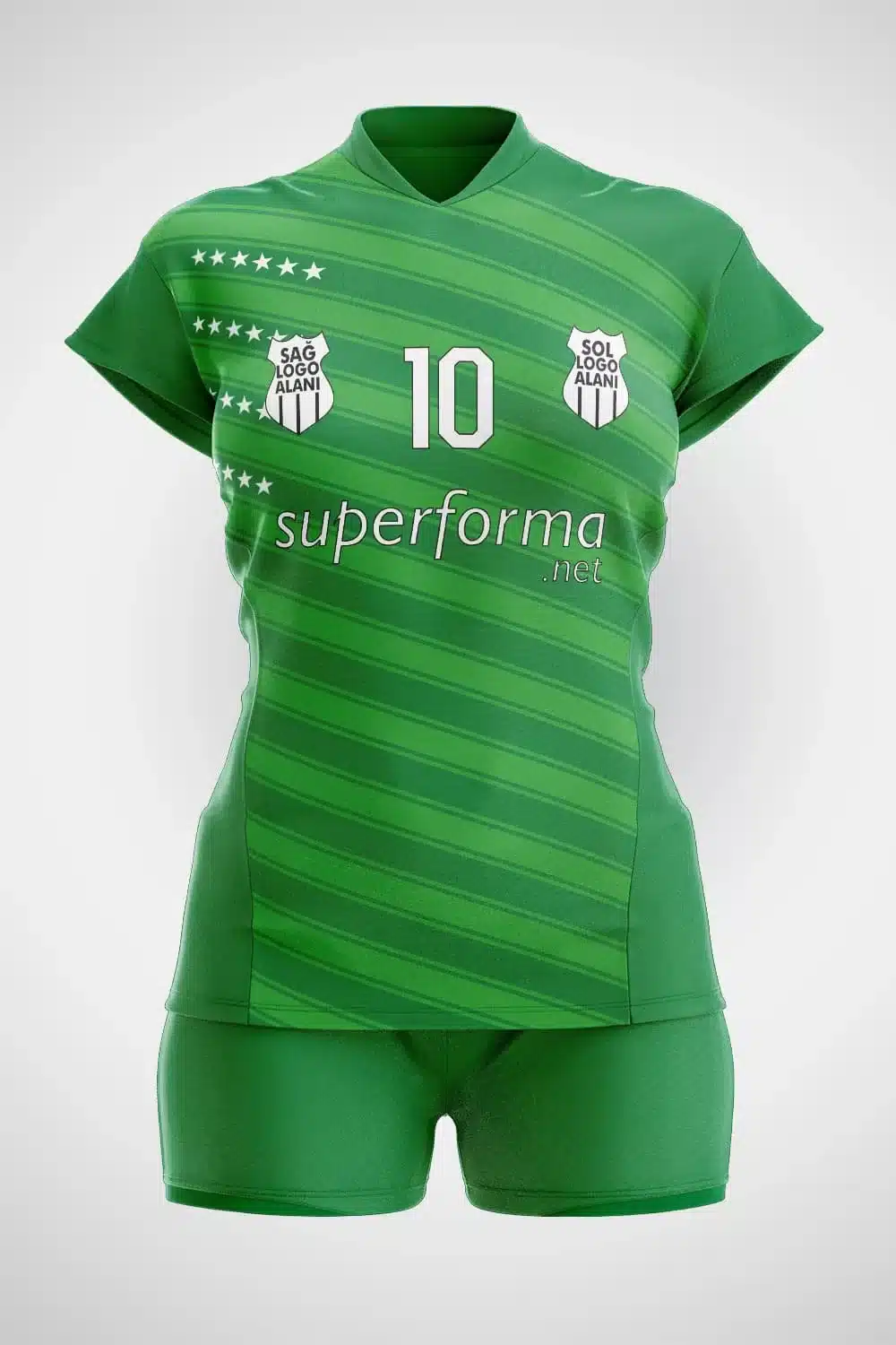 Yeşil Şeritli Voleybol Forma