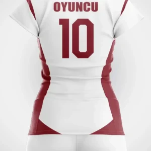 Beyaz Bordo Voleybol Forma - Görsel 2