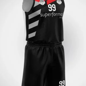 Siyah Gri Kırmızı Basketbol Forma - Görsel 1