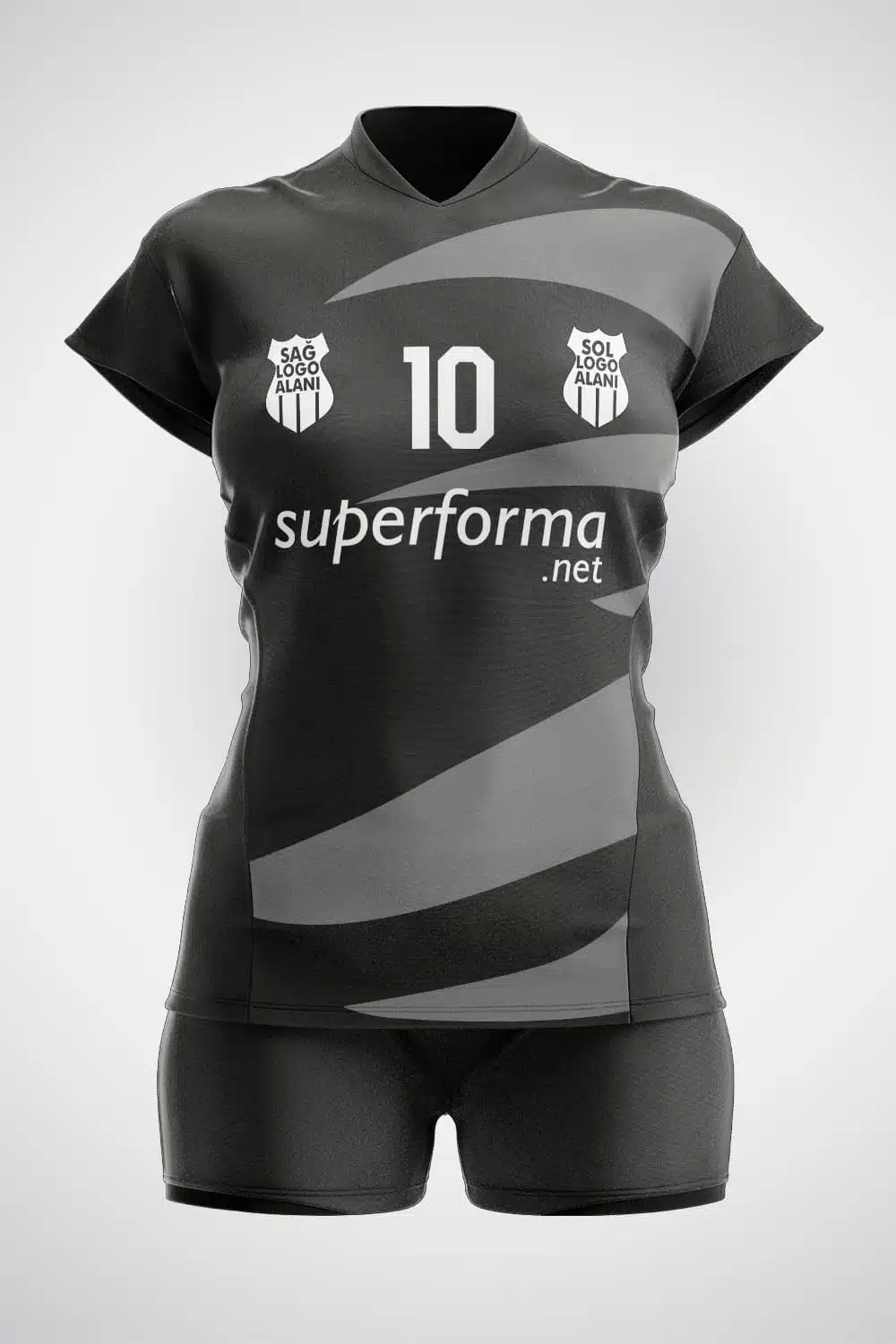 Siyah Gri Voleybol Forması