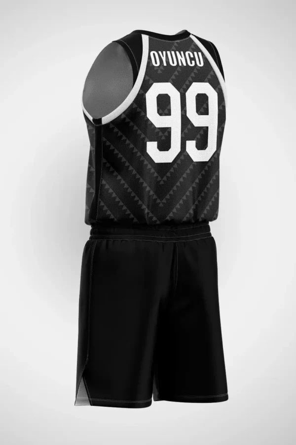 Siyah Gri Üçgen Basketbol Forma 1 Forma Yaptırma
