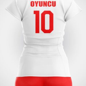 Kırmızı Beyaz Asimetrik Voleybol Forması - Görsel 2