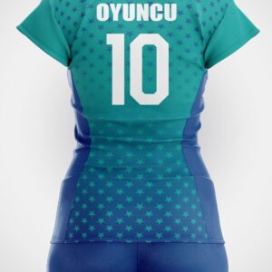 Yeşil Lacivert Desenli Voleybol Forması - Görsel 2