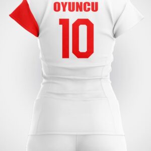 Kırmızı Beyaz Baklava Desenli Voleybol Forması - Görsel 2