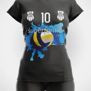 Siyah Mavi Desenli Voleybol Forması - Görsel 1
