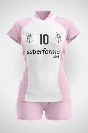 Beyaz Pembe Voleybol Forması