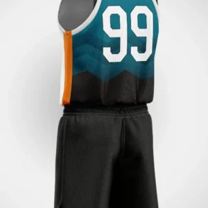 Siyah Turkuaz Wave Basketbol Forma - Görsel 2