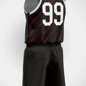 Siyah Kırmızı Line Basketbol Forma - Görsel 2