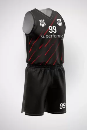 Siyah Kırmızı Line Basketbol Forma
