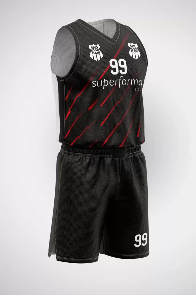 Siyah Kırmızı Line Basketbol Forma
