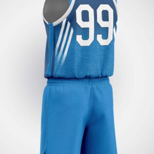 Turkuaz Beyaz Şeritli Basketbol Forma - Görsel 2