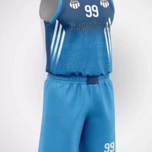 Turkuaz Beyaz Şeritli Basketbol Forma - Görsel 1