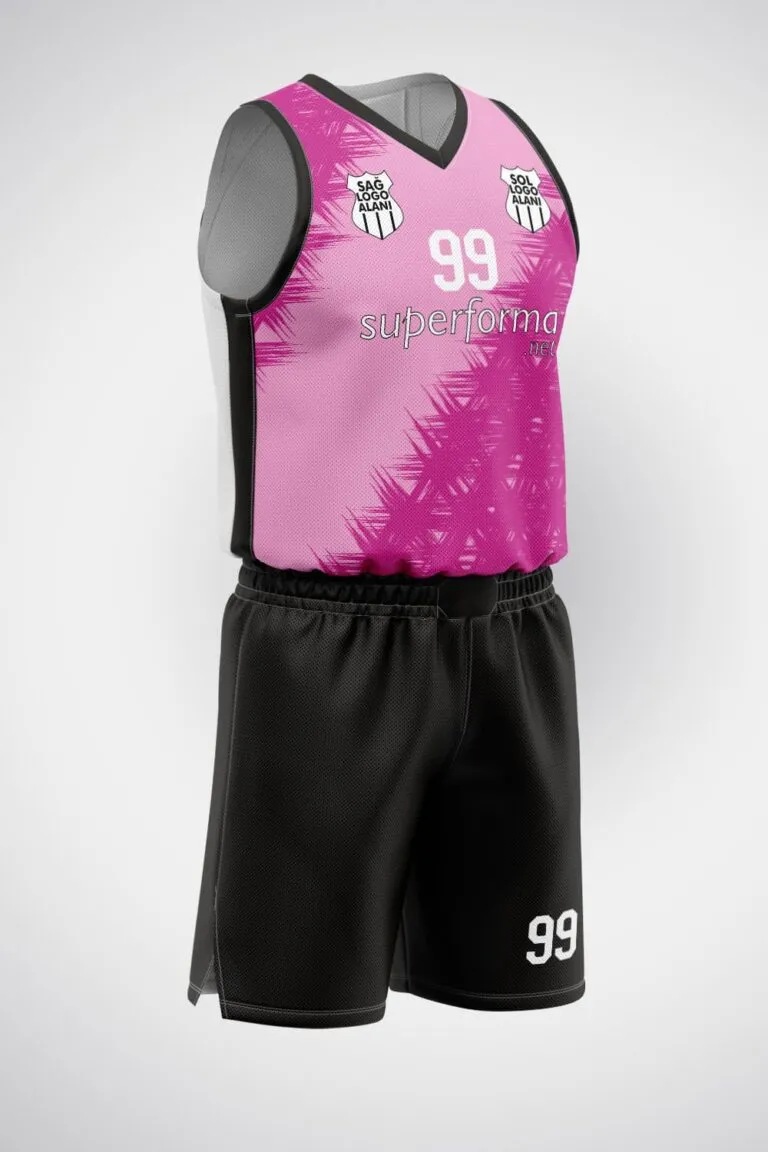Magenta Siyah Basketbol Forma