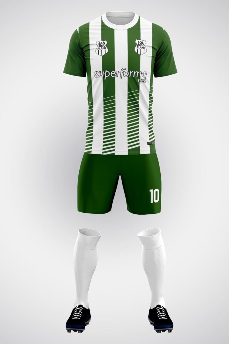 Çubuklu Yeşil Halı Saha Forma