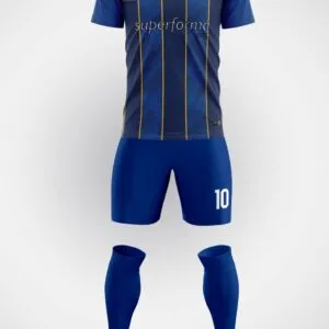 Lacivert Sarı Çizgili Halı Saha Forma - Görsel 1