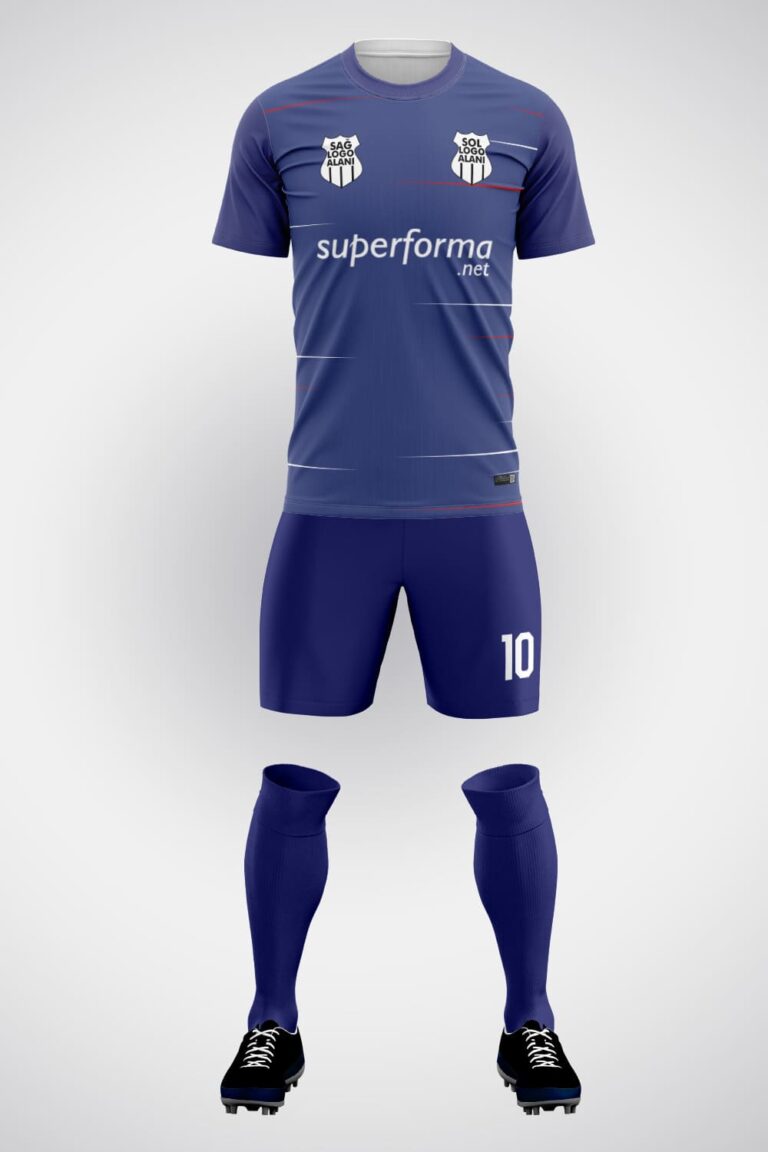 Mavi Çizgili Halı Saha Forma