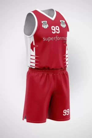 Kırmızı Beyaz Yıldızlı Basketbol Forma