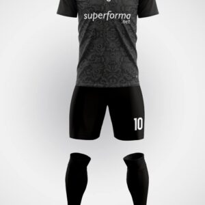 Motifli Gri Siyah Halı Saha Forma - Görsel 1