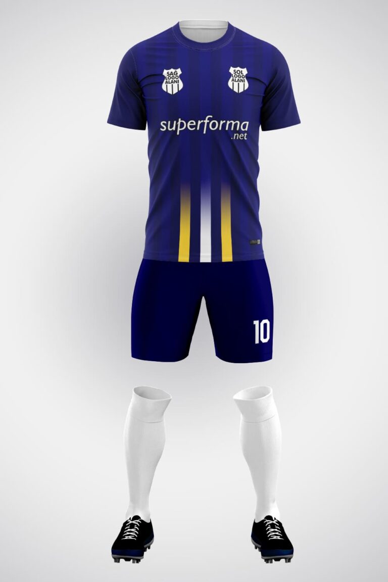 Sarı Lacivert Halı Saha Forma
