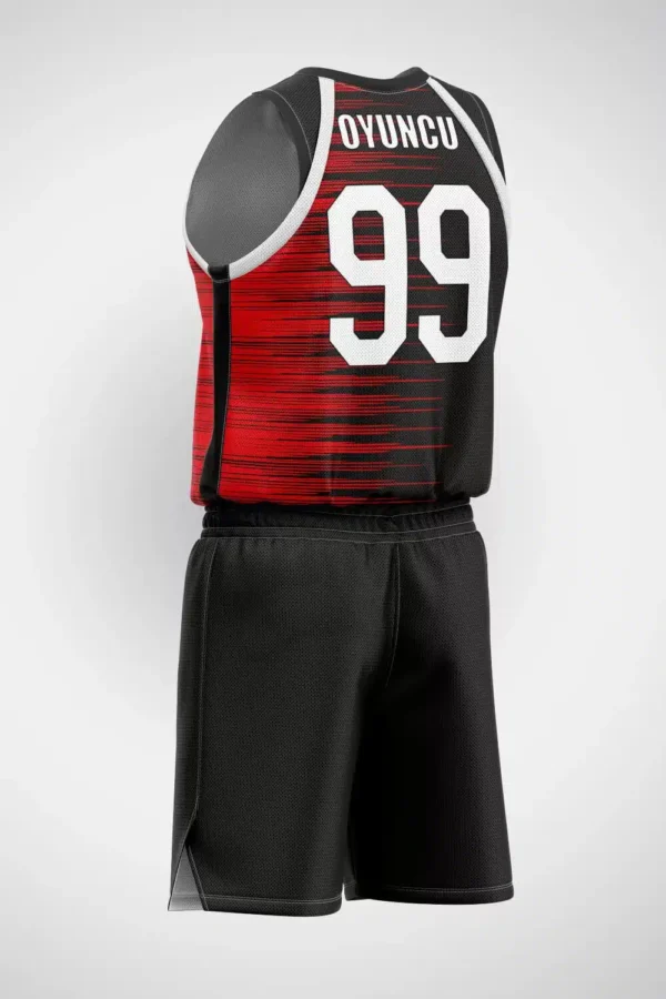 Siyah Kırmızı Basketbol Forma 1 Forma Yaptırma