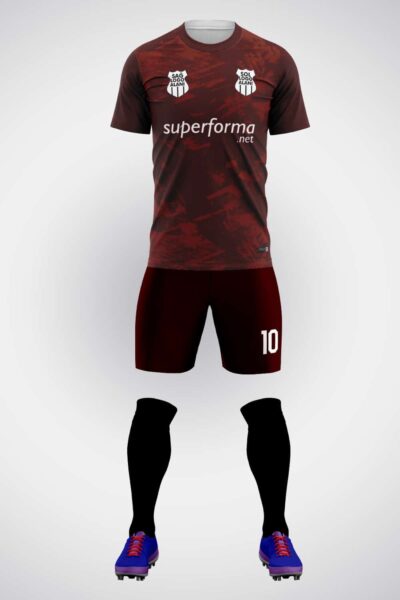 Bordo Siyah Halı Saha Forma