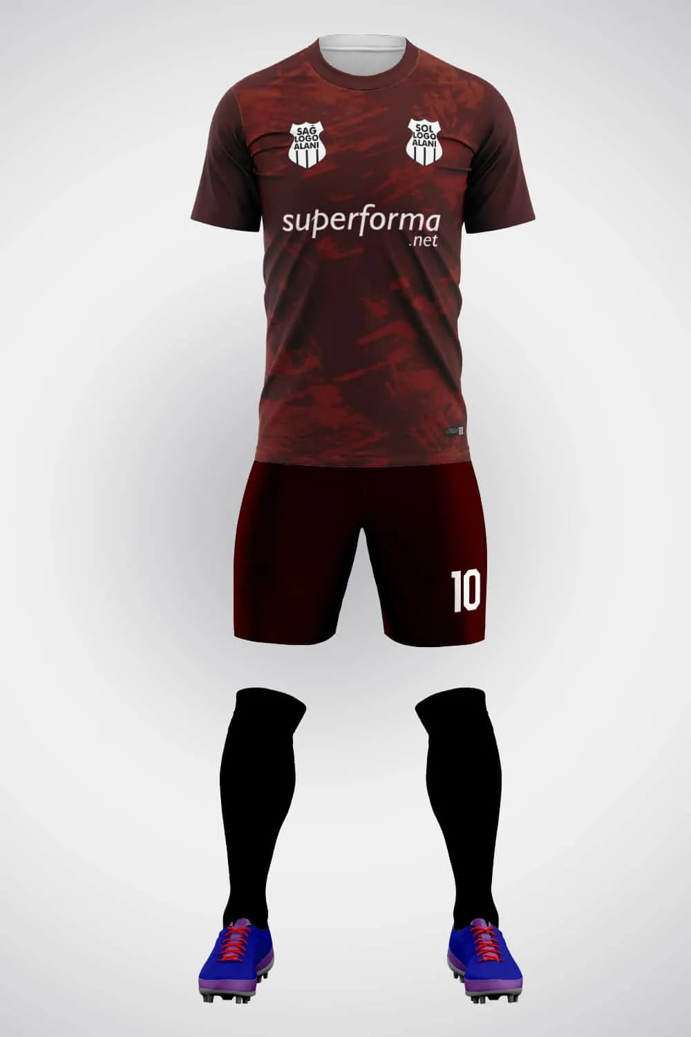 Bordo Siyah Halı Saha Forma