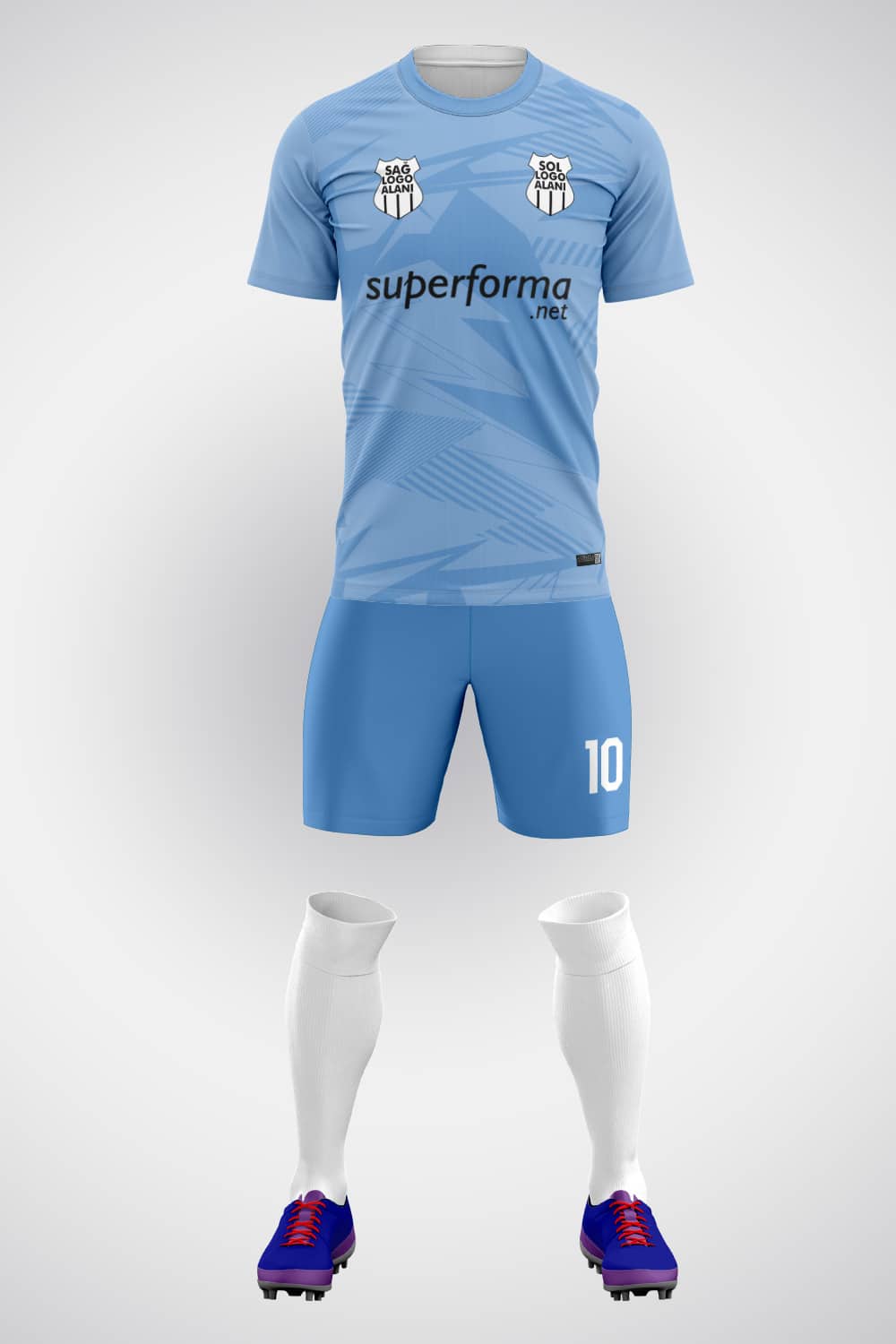 Mavi Desenli Halı Saha Forma