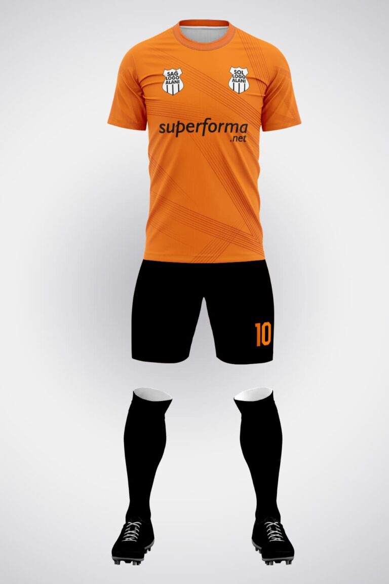 Turuncu Siyah Halı Saha Forma