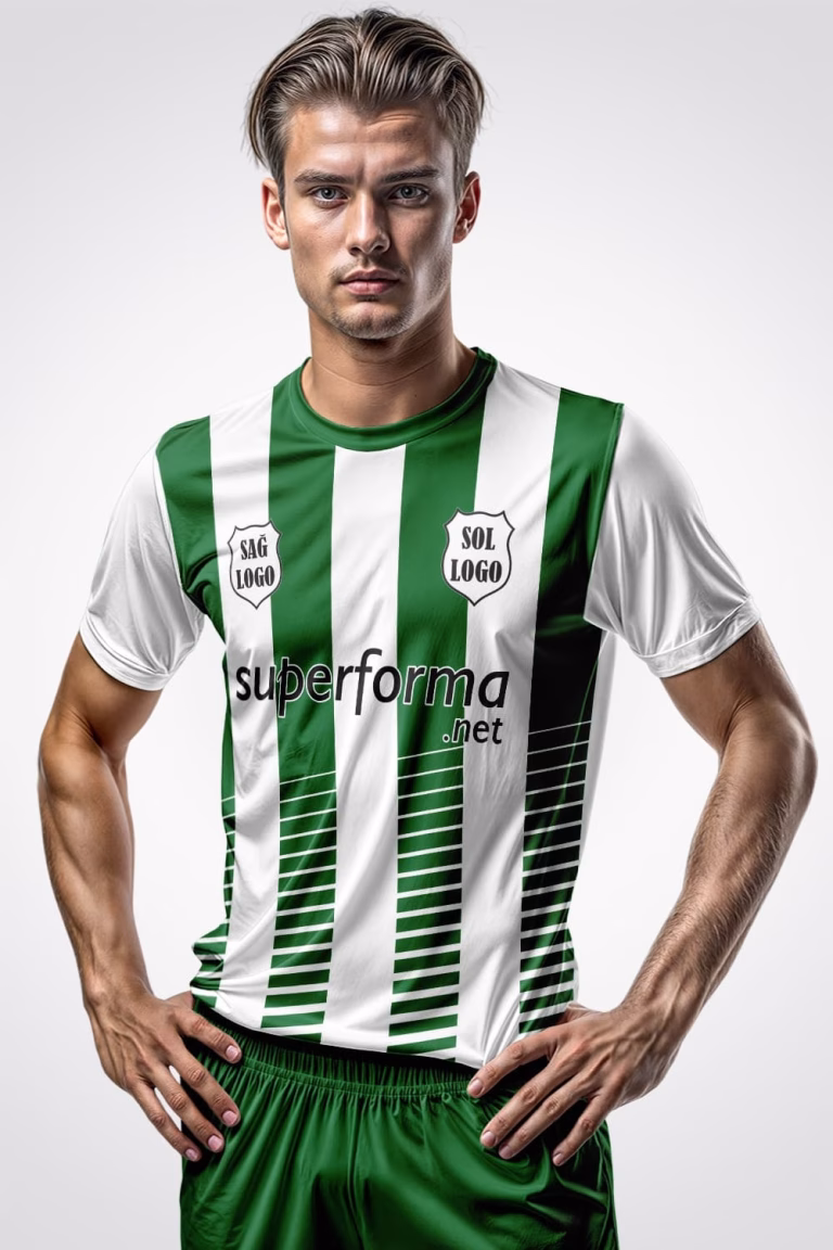 Çubuklu Yeşil Halı Saha Forma