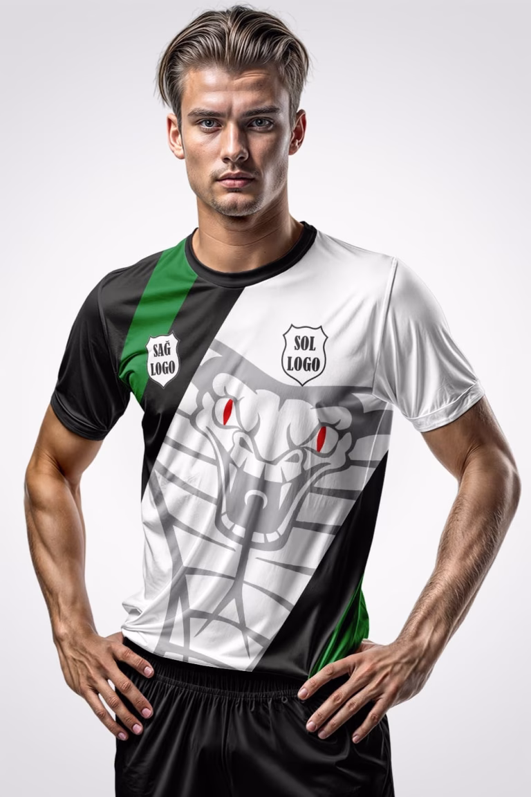 Siyah Beyaz Snake Halı Saha Forma