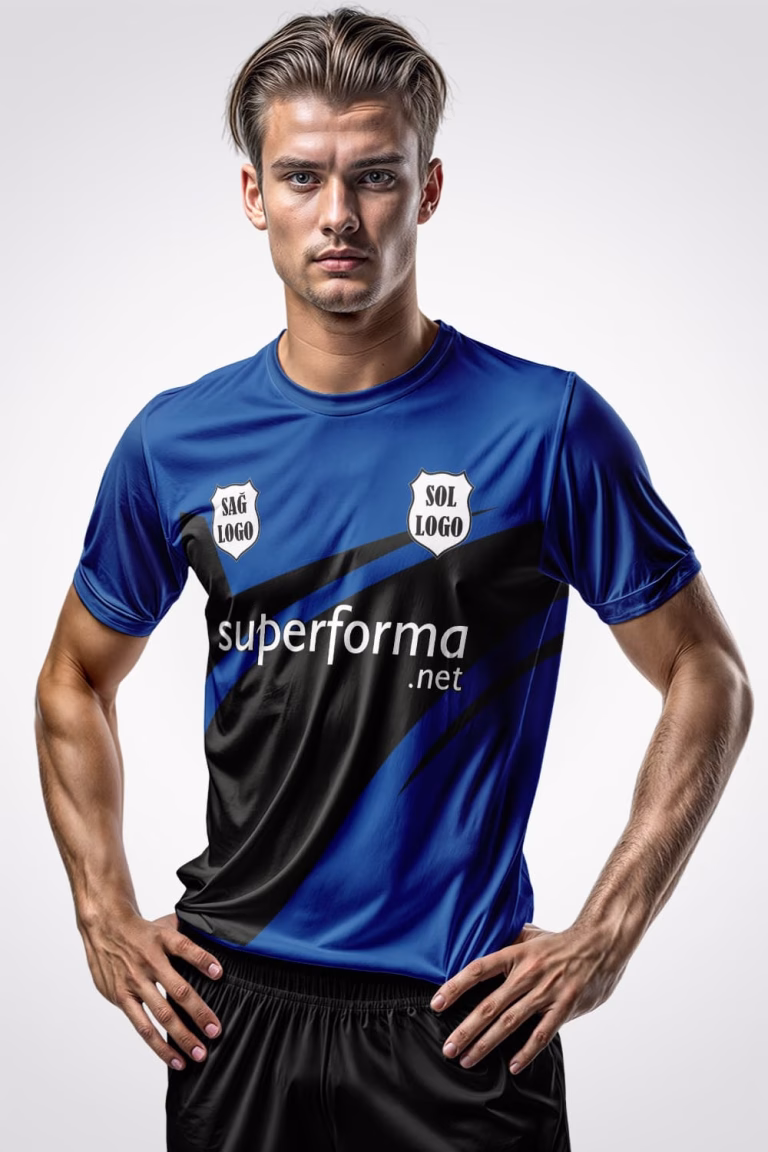 Mavi Siyah Allright Halı Saha Forma