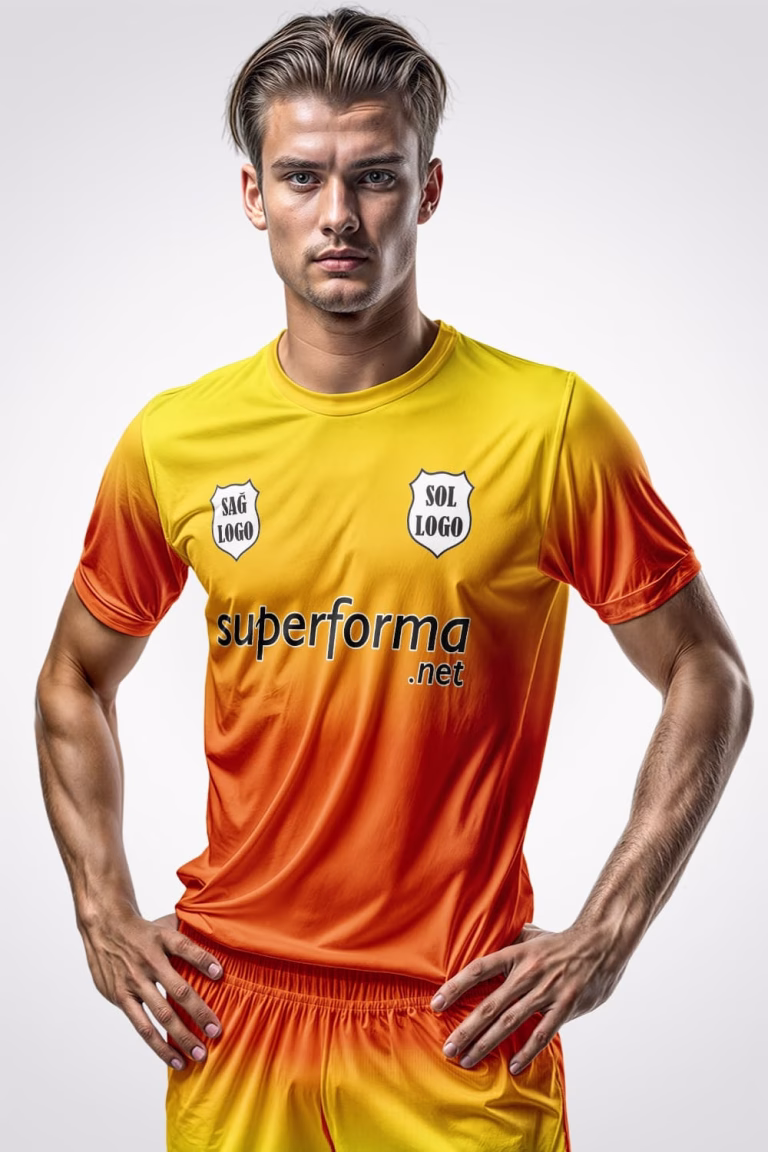 Sarı Kırmızı Halı Saha Forma