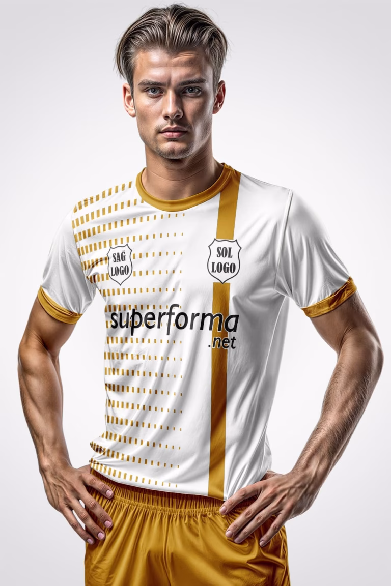 Beyaz Gold Halı Saha Forma