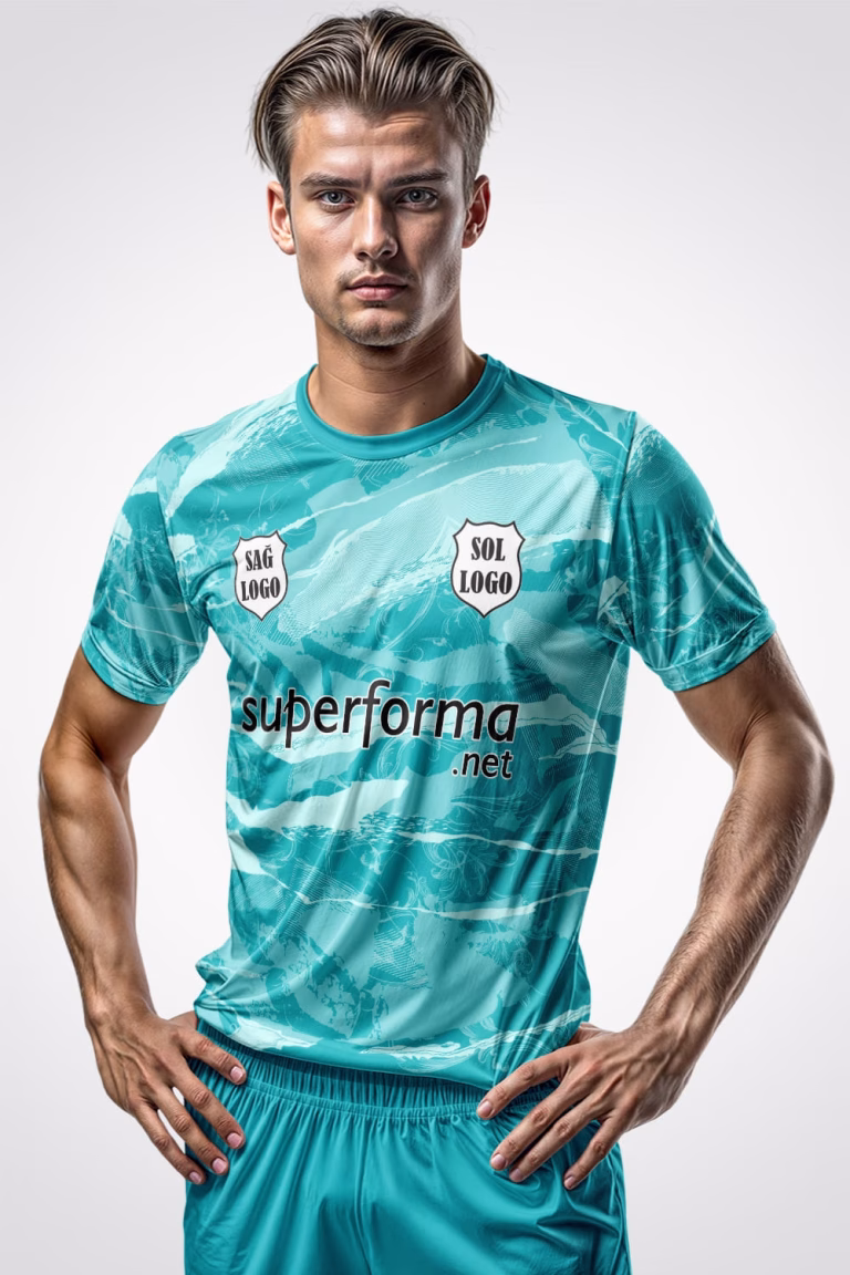 Askeri Turkuaz Halı Saha Forma