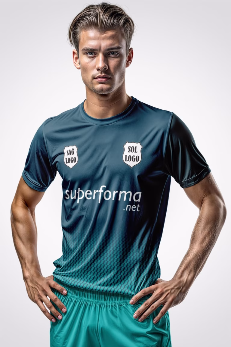 Mavi Gradient Halı Saha Forma