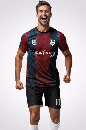Bordo Mavi Halı Saha Forma