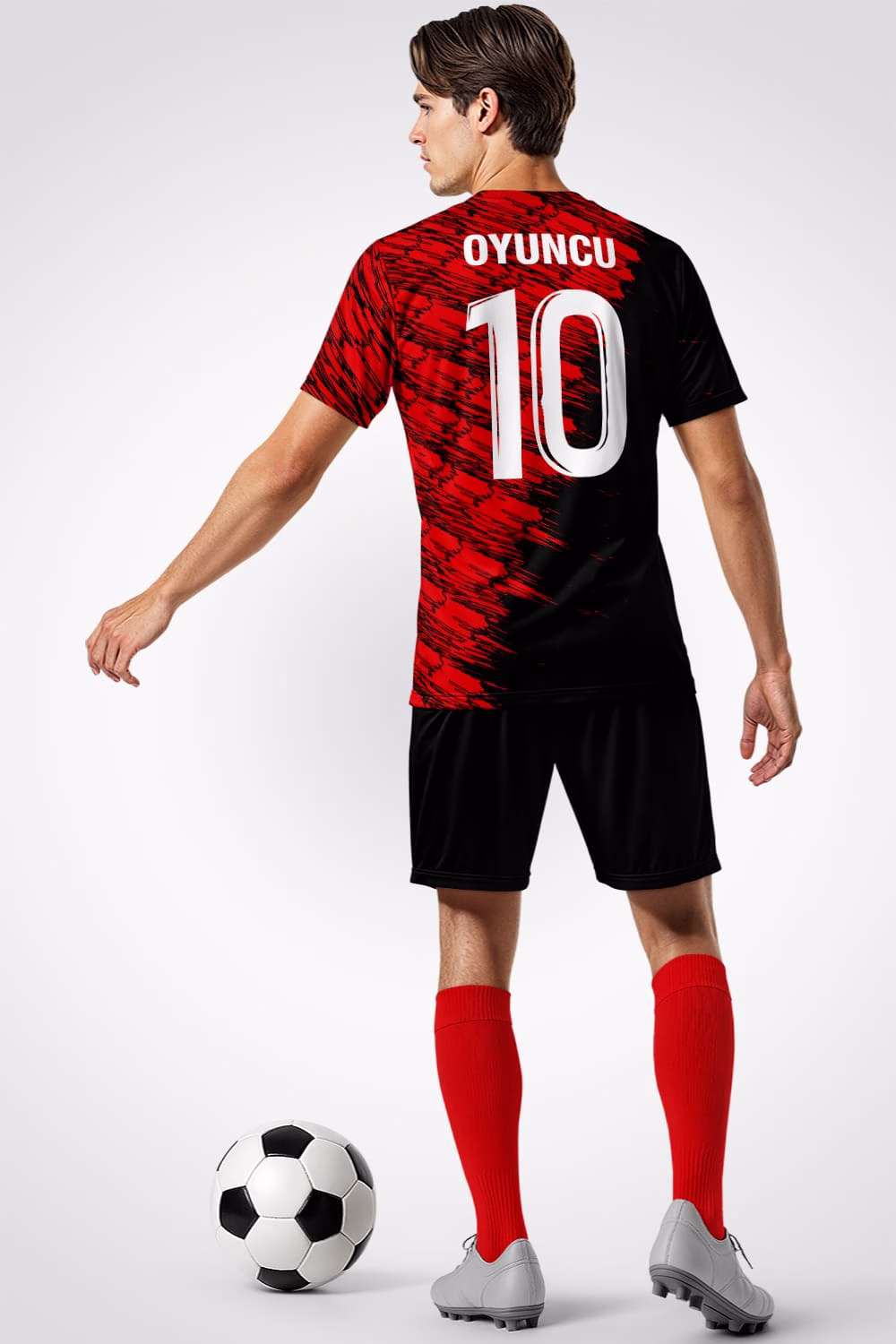 Siyah Kırmızı Fırtına Halı Saha Forma Siyah Kırmızı Fırtına Halı Saha Forma