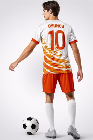 Turuncu Beyaz Halı Saha Forma