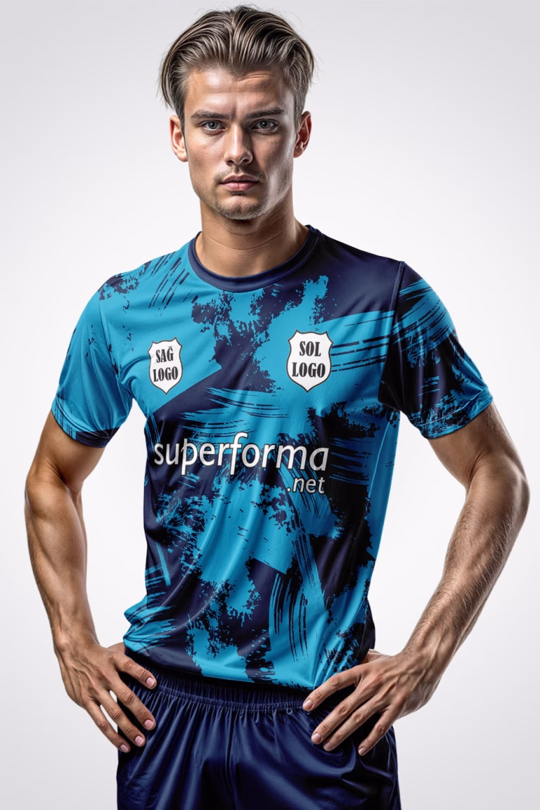 Mavi Siyah Dünya Halı Saha Forma