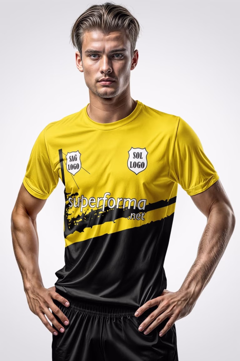 Sarı Siyah Pro Halı Saha Forma