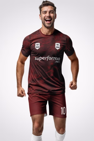 Bordo Siyah Halı Saha Forma